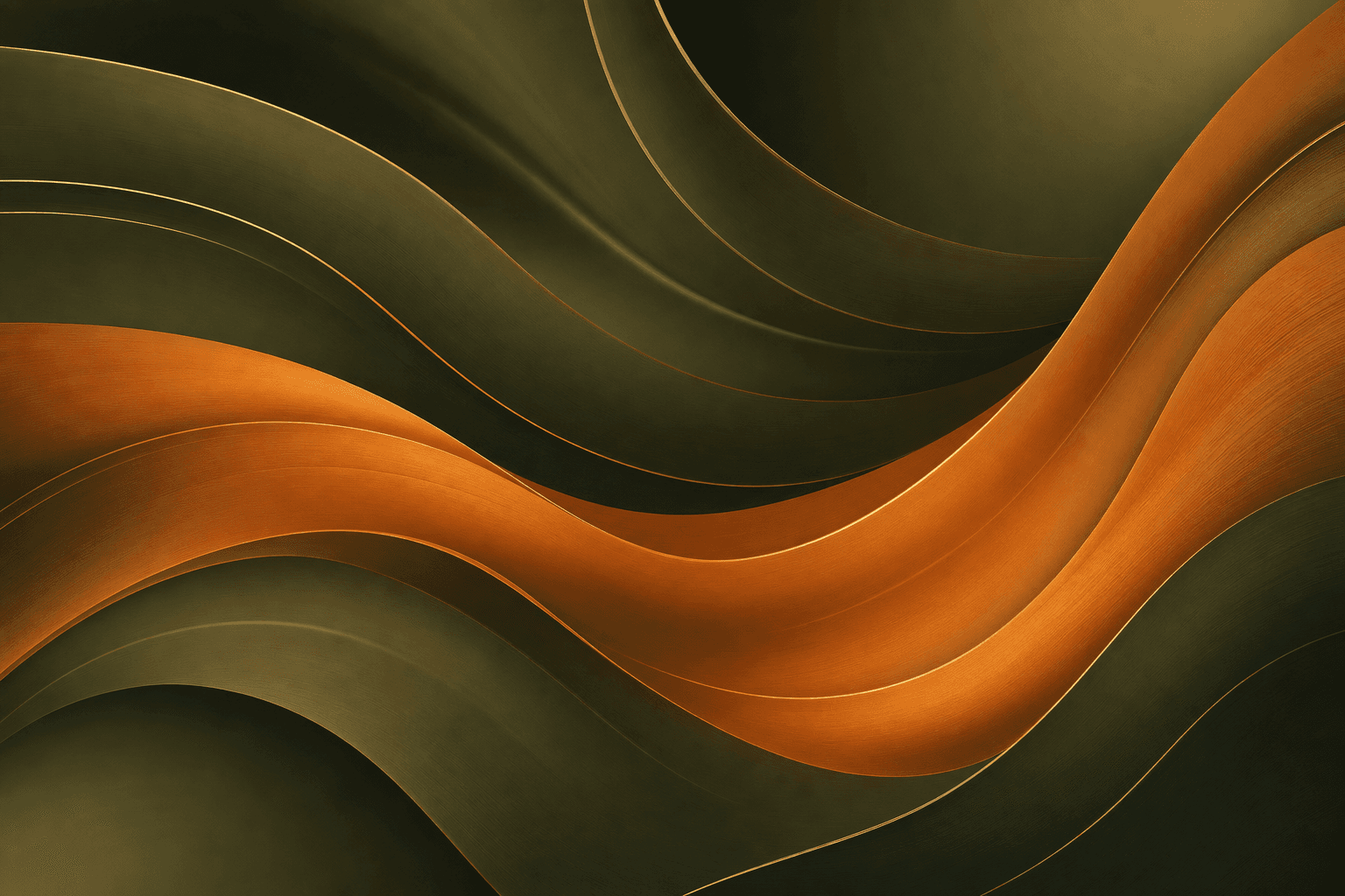 Abstract flowing lines texture in warm orange and olive